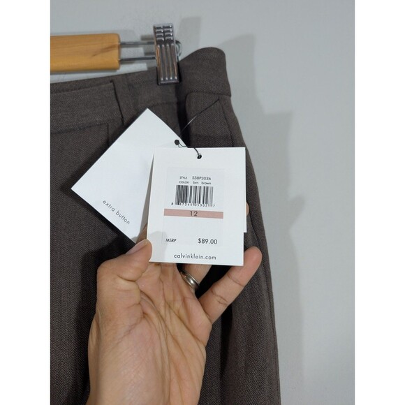 Calvin Klein Womens Brown Modern Fit Dress Pants Sz 12 Business Office Work - Picture 6 of 11